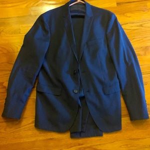 Émile LaFaurie Navy blue checkered suit 100% lain 100% wool